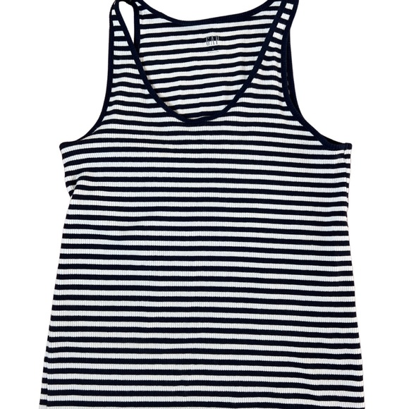 GAP - Striped Navy Blue and White Women's Tank Top - Picture 2 of 4